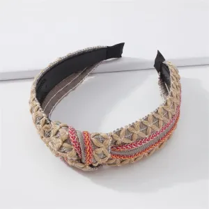 Gray Weave Knot Headband