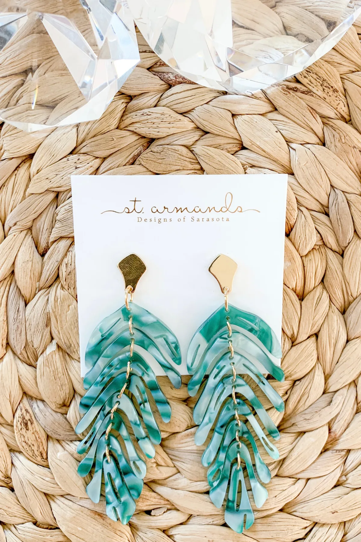 Green Monstera Palm Drops