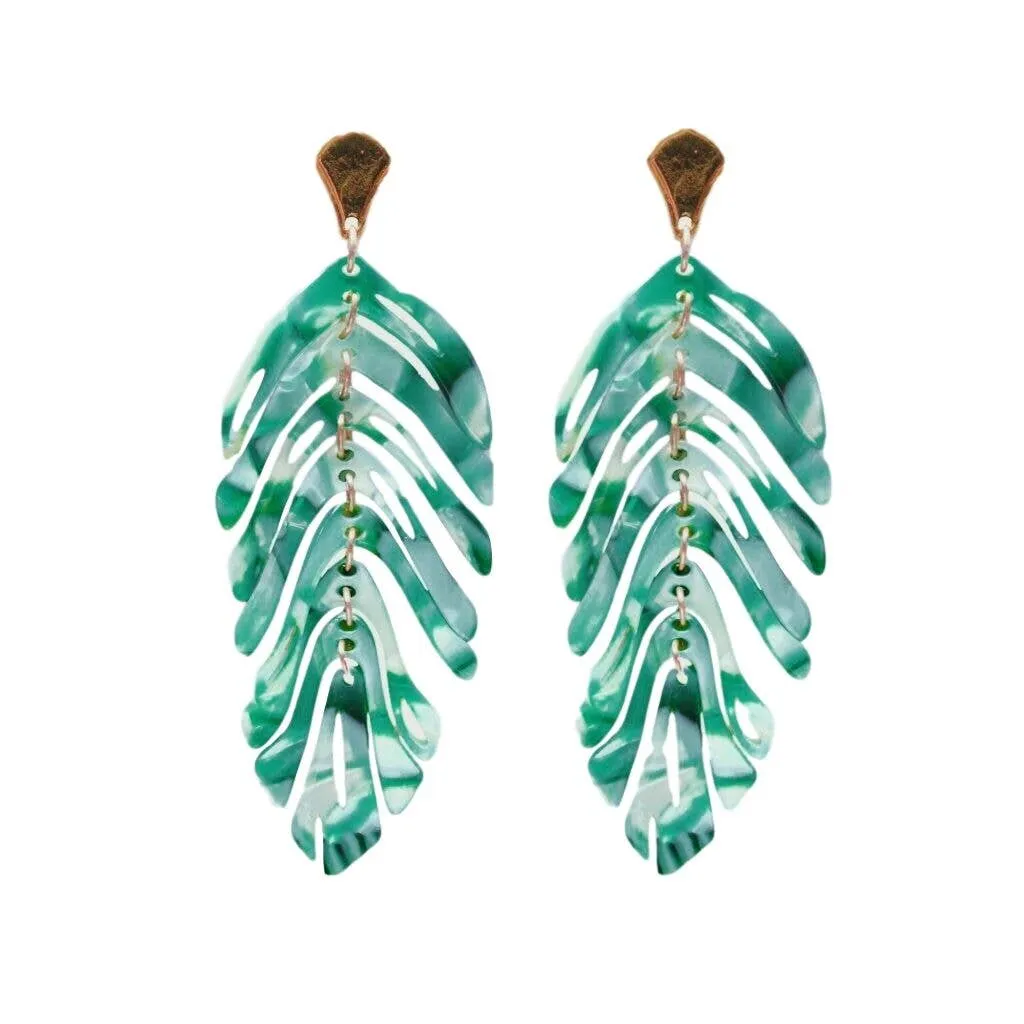 Green Monstera Palm Drops