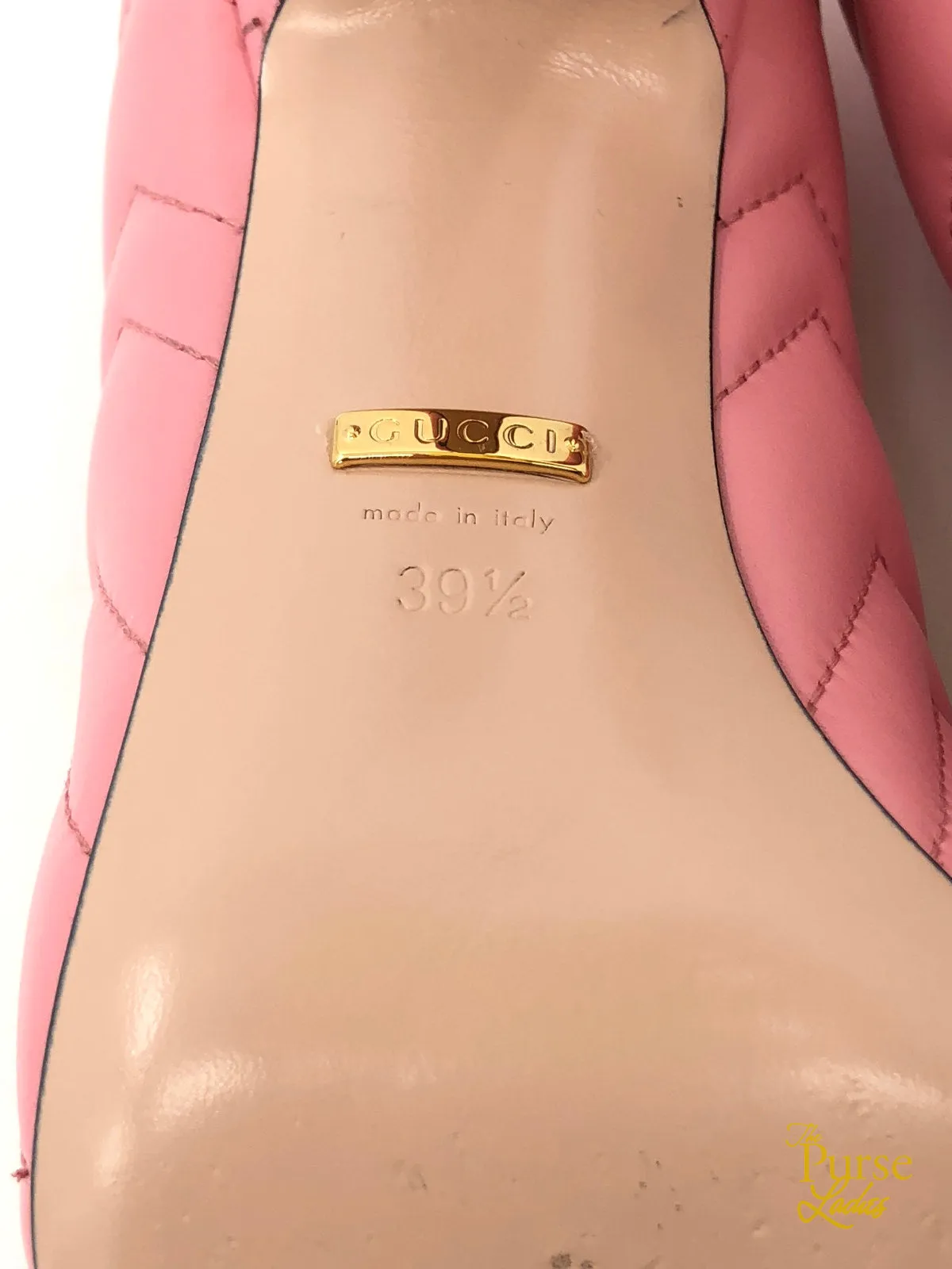 GUCCI Pink Charlotte Chevron Pumps Heels Sz 39.5
