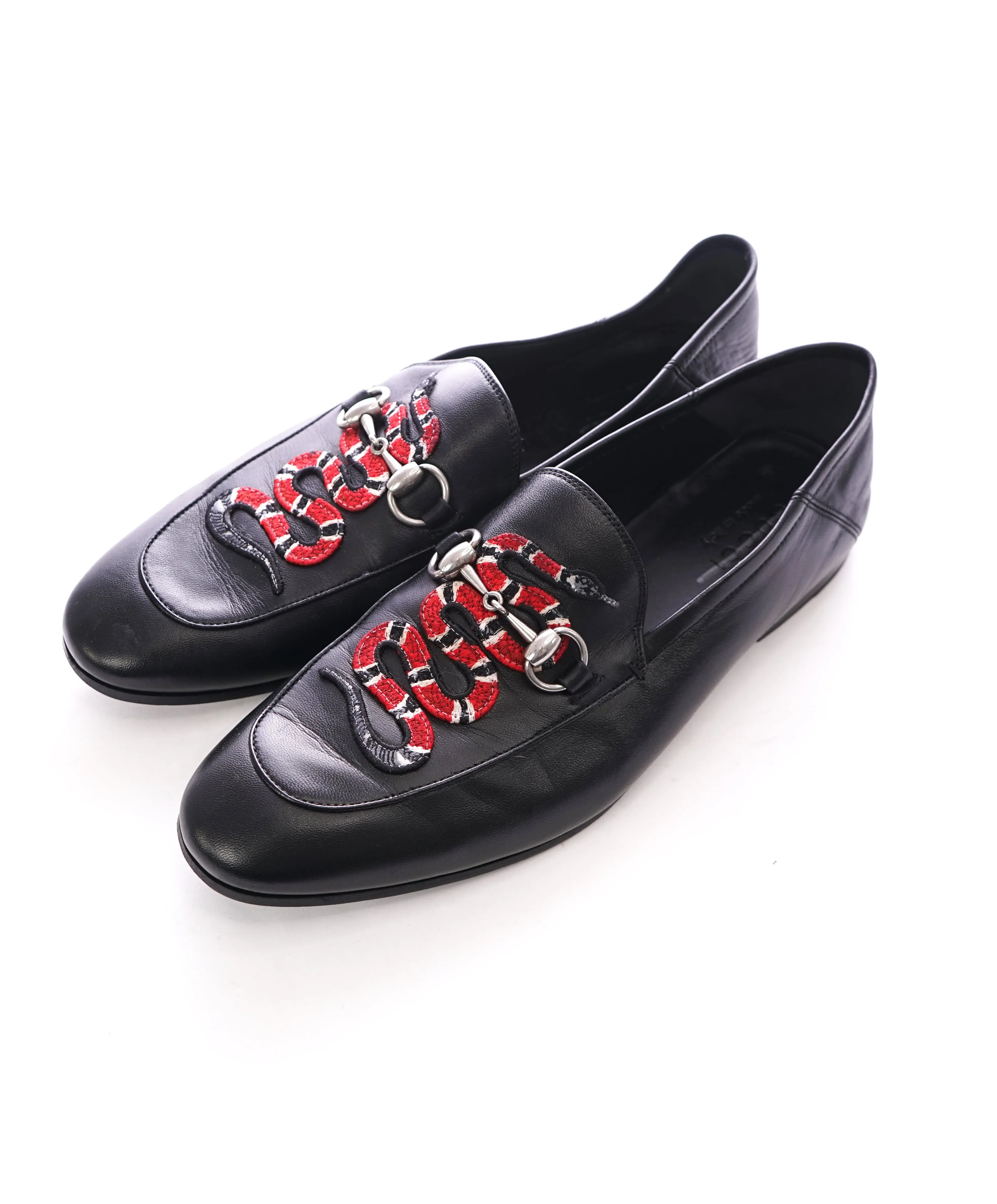 GUCCI - "Brixton" King Snake Horse-Bit Loafers Convertible Back Black - 10 US