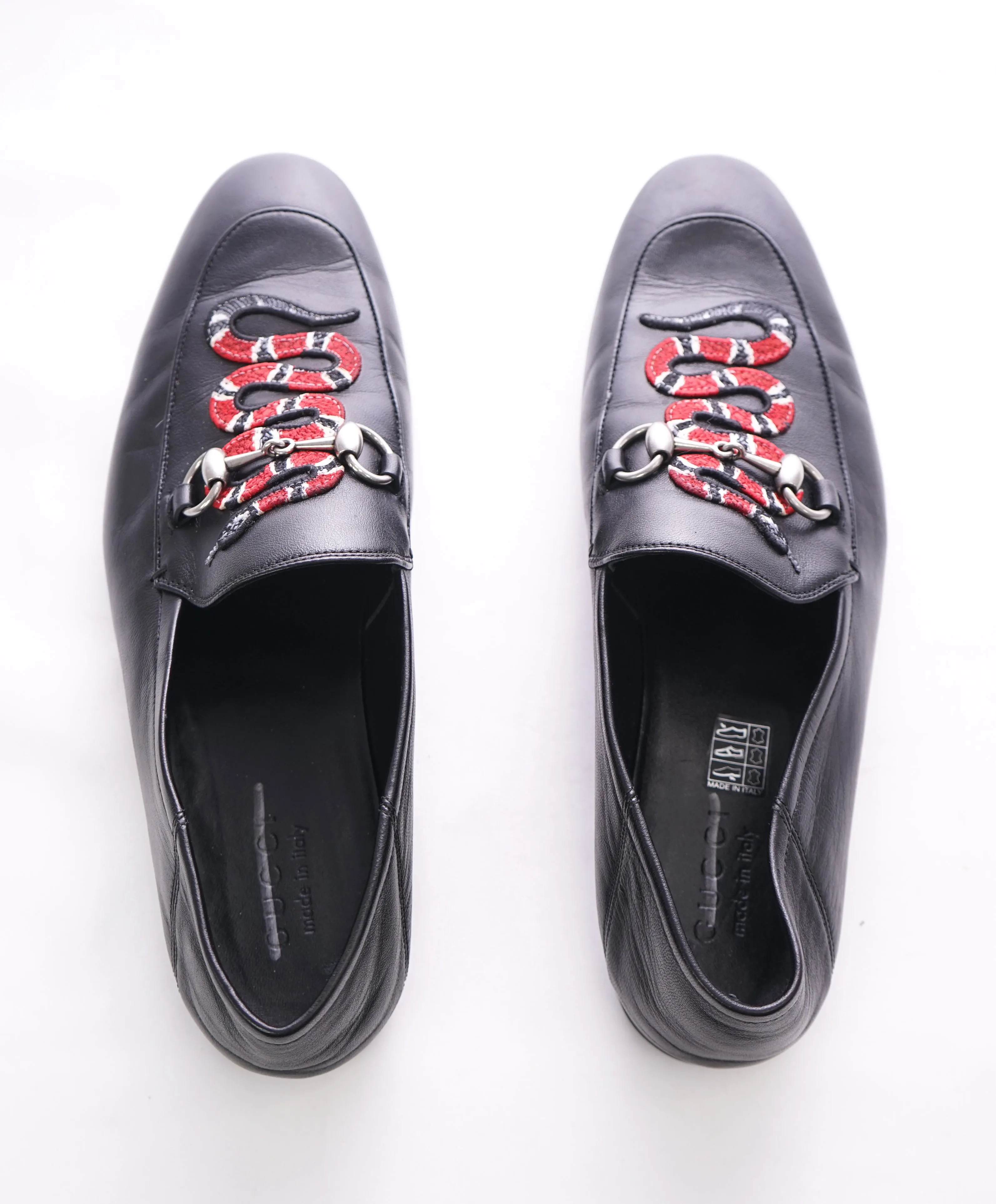 GUCCI - "Brixton" King Snake Horse-Bit Loafers Convertible Back Black - 10 US