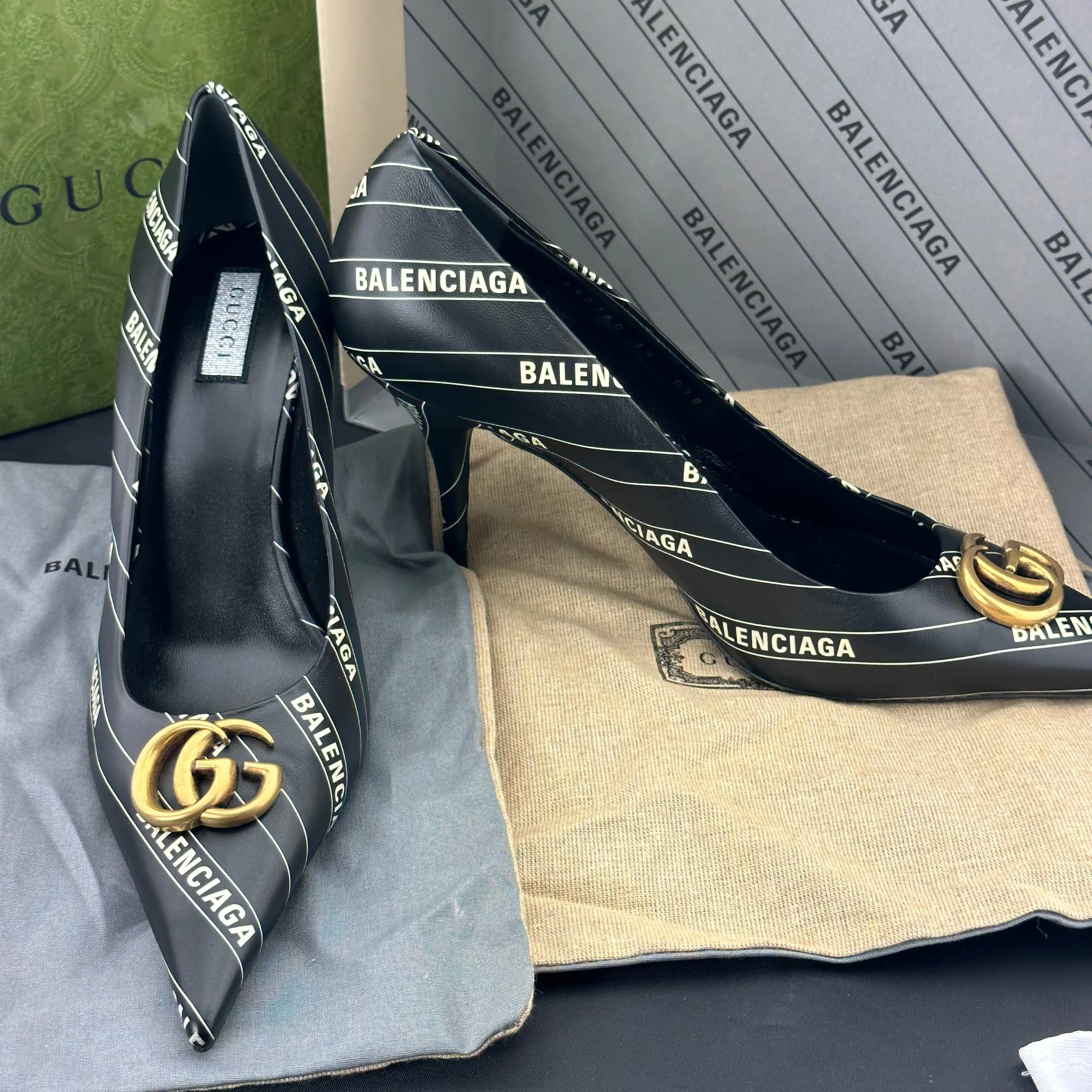 Gucci x Balenciaga Leather Heels