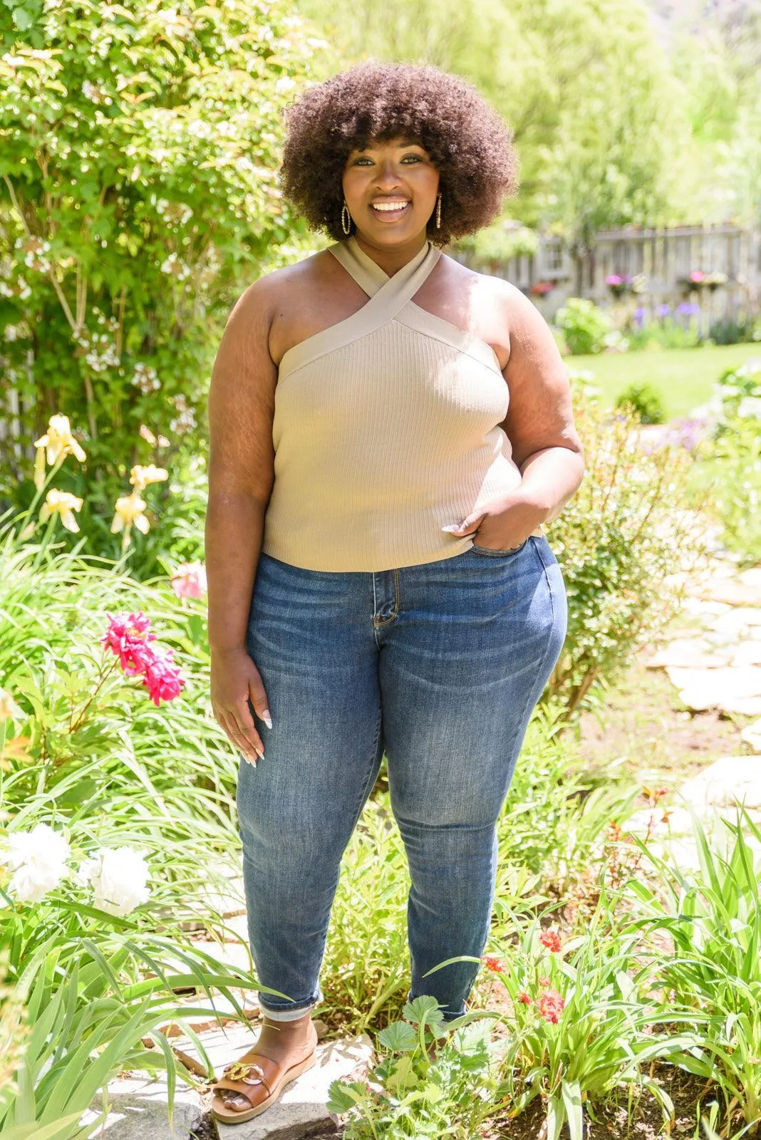 Hazel Blues® | Crossways Halter Top
