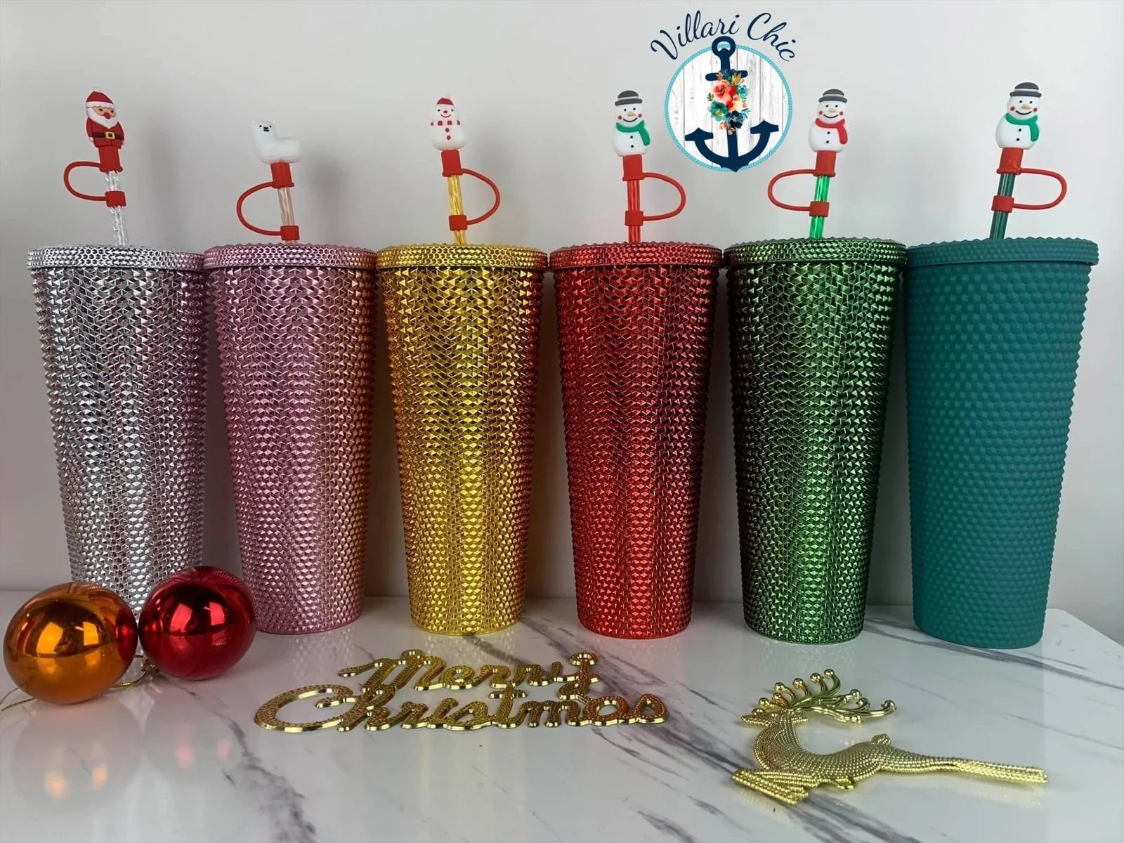 Holiday Studded Tumbler -- Several Colors!