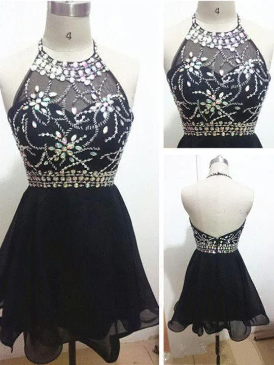 Homecoming Dress Little Black Dress Short Prom Dress Party Dress OHM167
