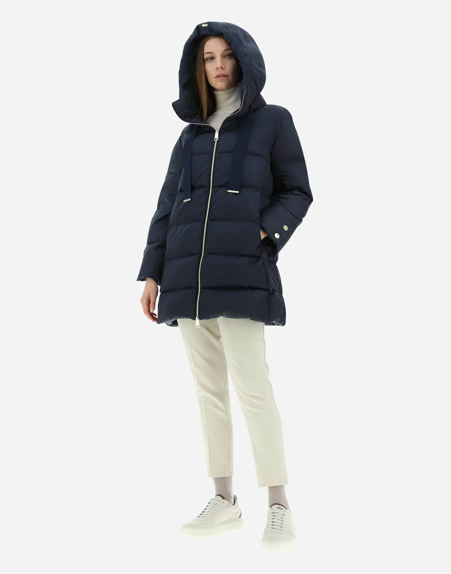 Hooded Satin A-Shape Jacket