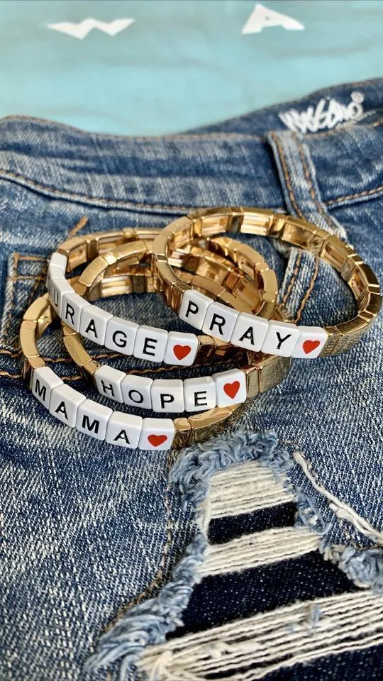 Inspirational Word Block Bracelet -- 3 Phrase Choices!