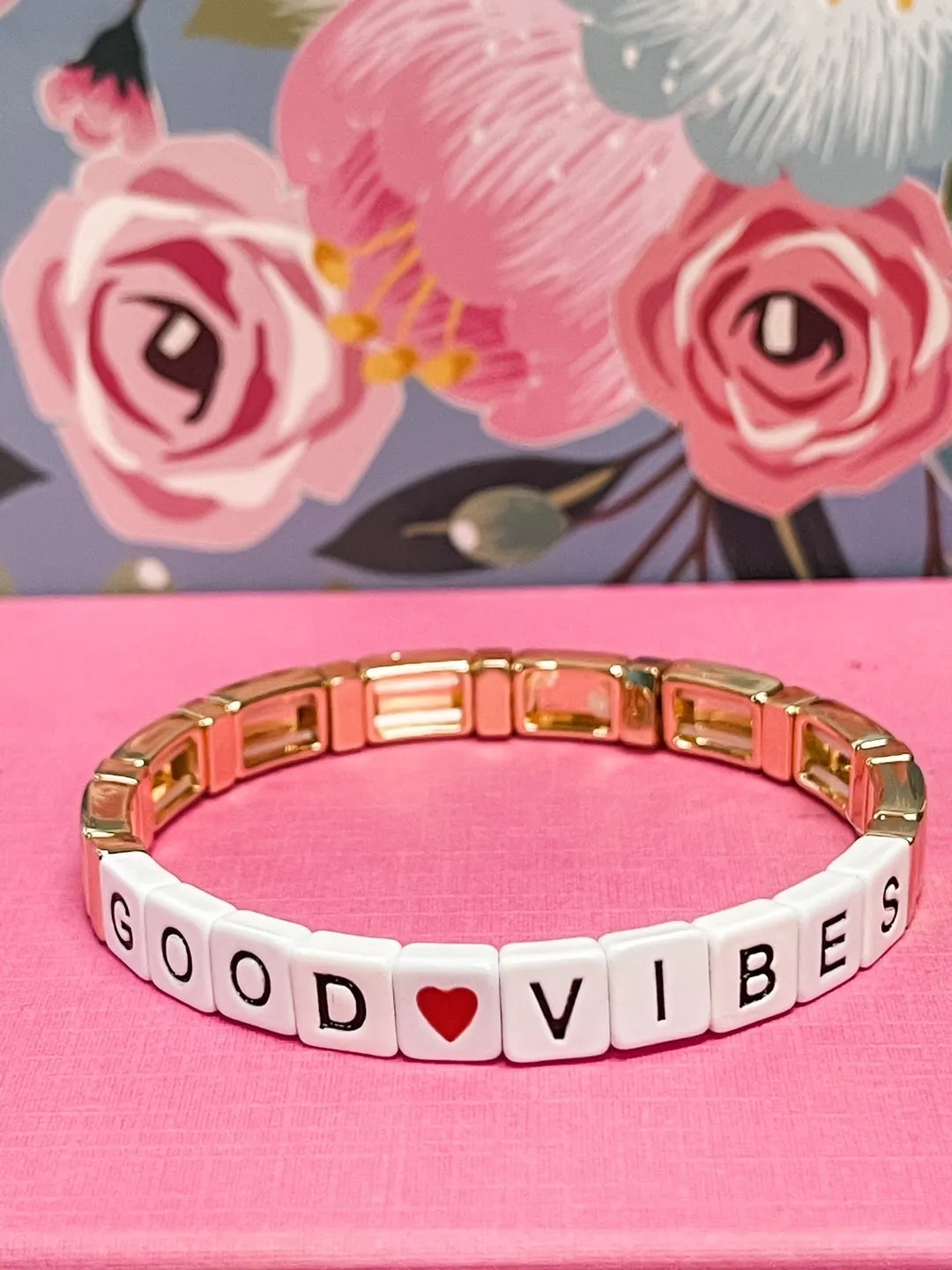 Inspirational Word Block Bracelet -- 3 Phrase Choices!