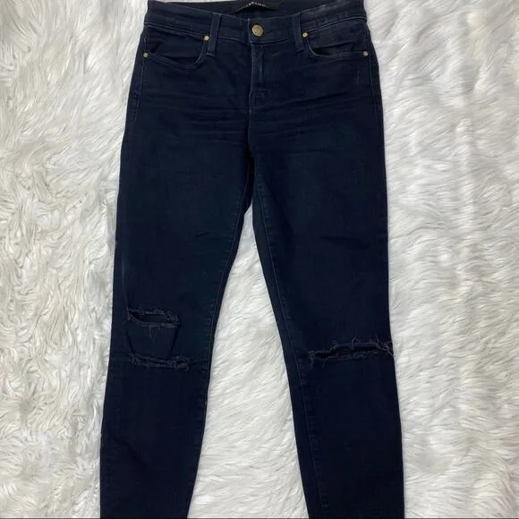 J Brand Skinny Jeans Blue Mercury Size 26 Raw Hem