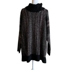 J. Jill Pure Jill Turtleneck Black Multi Cotton Blend Sweater Size XS/S