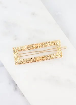 Jesup Textured Rectangle Hair Pin in Gold