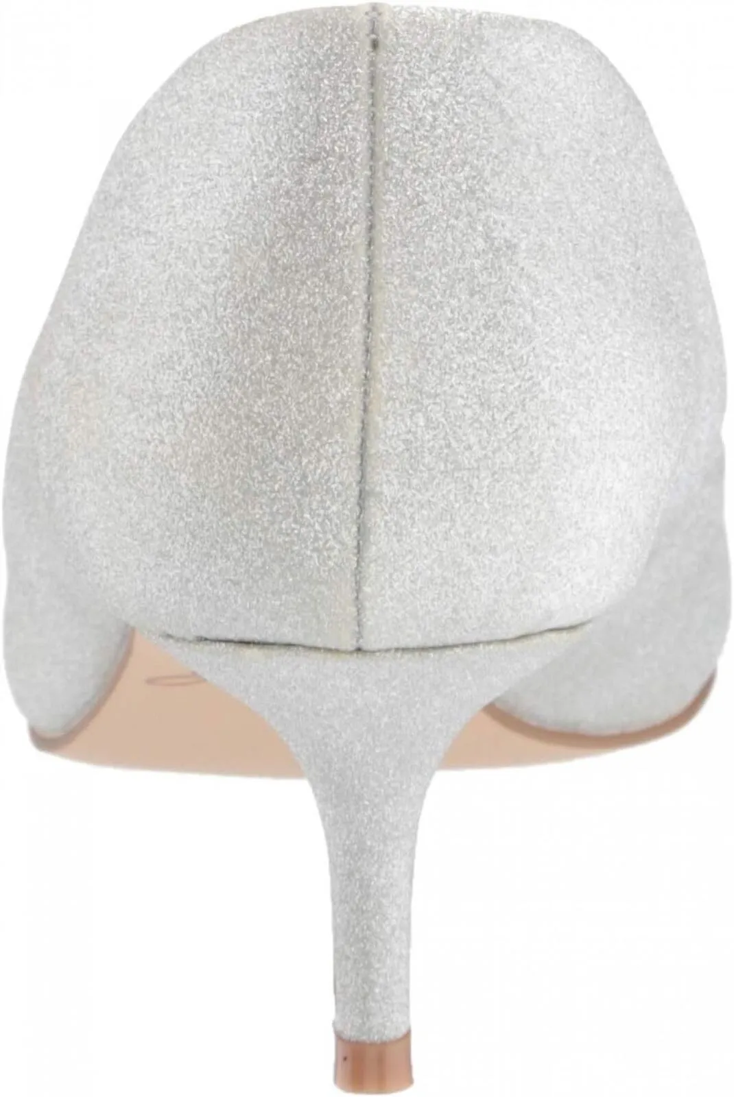 Jewel Badgley Mischka Royalty Pointed Toe Kitten Heels Shoes Silver Gray 7.5M
