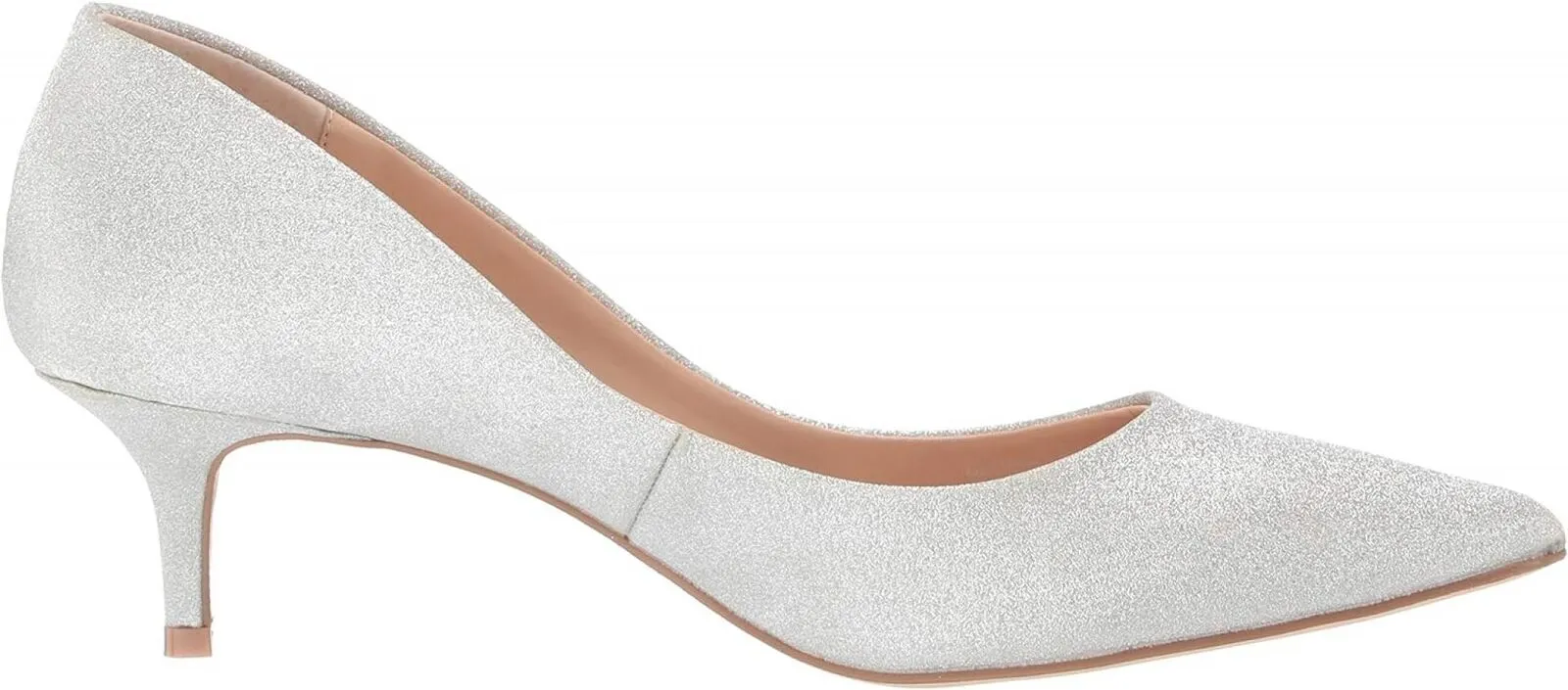 Jewel Badgley Mischka Royalty Pointed Toe Kitten Heels Shoes Silver Gray 7.5M