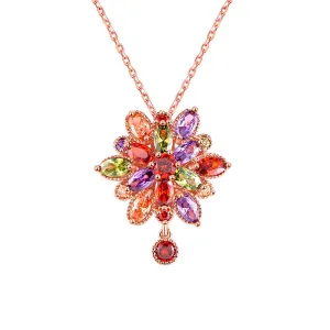 Jewel-Tone Crystal & 18K Rose Gold-Plated Geo-Drop Necklace