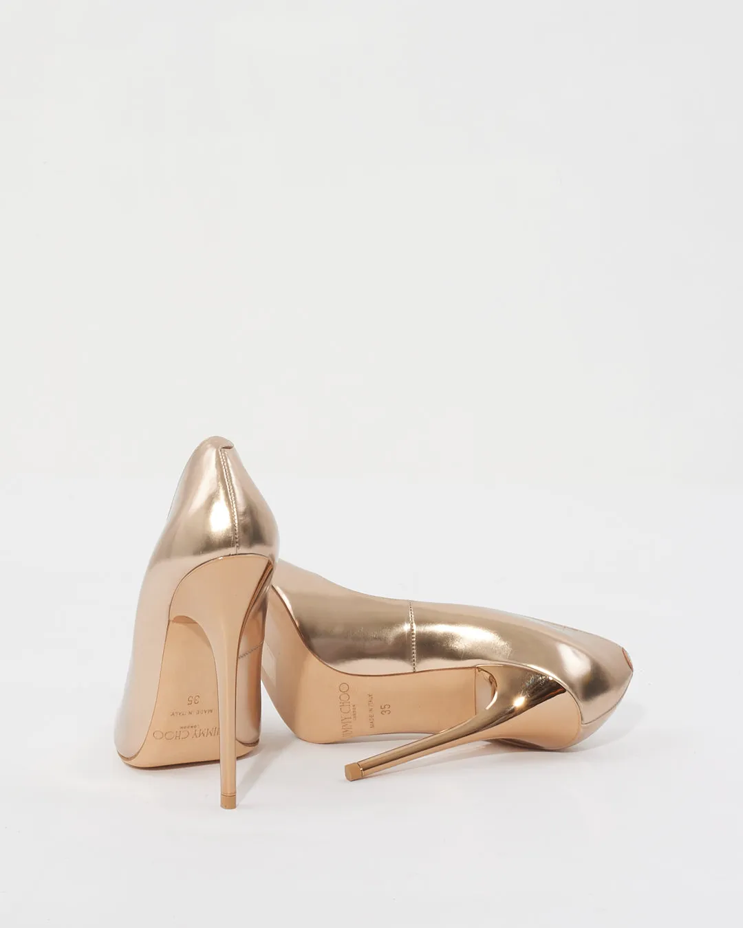 Jimmy Choo Gold Anouk Pointed Toe Pumps - 35