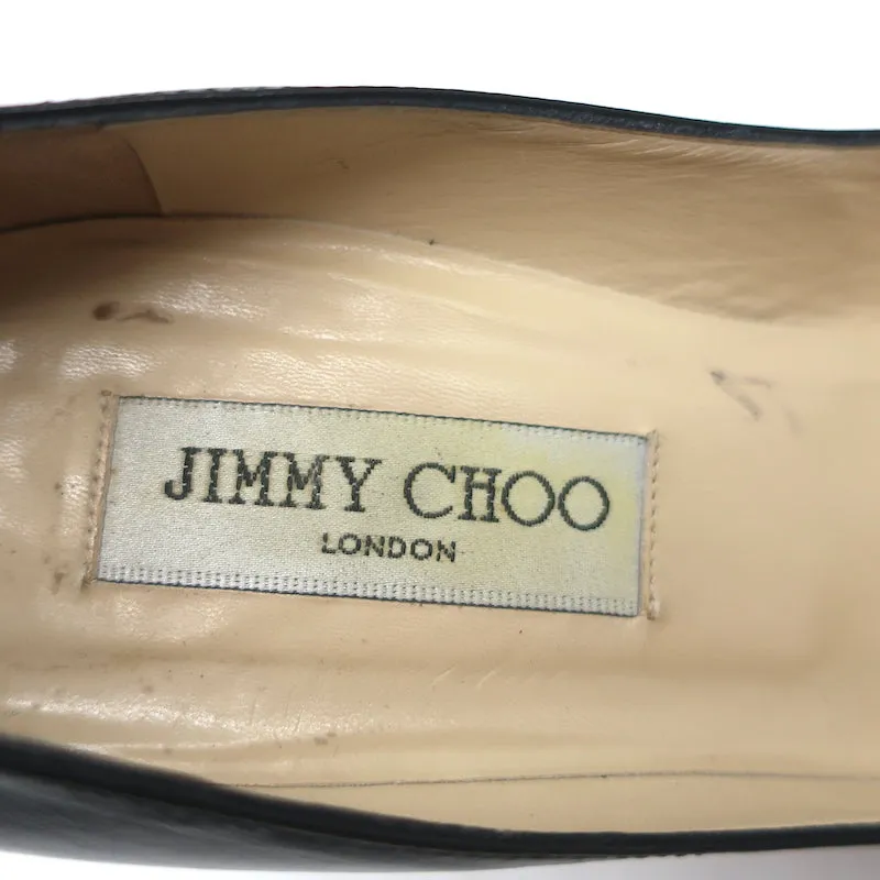 Jimmy Choo Pumps Black Leather Size 37 Pointed Toe Heels