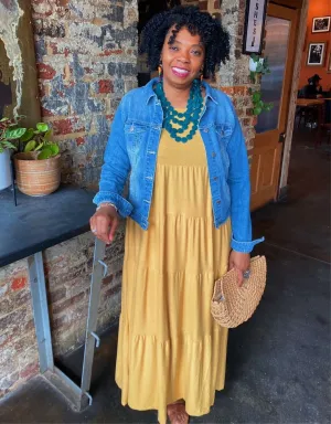 ‘Josie’ Tiered Maxi Light Mustard