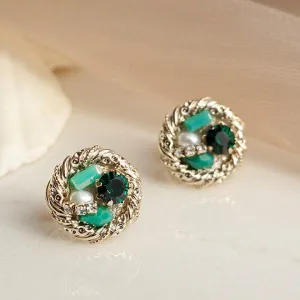 Just Lil Things  Green Pin Earrings jlt11540