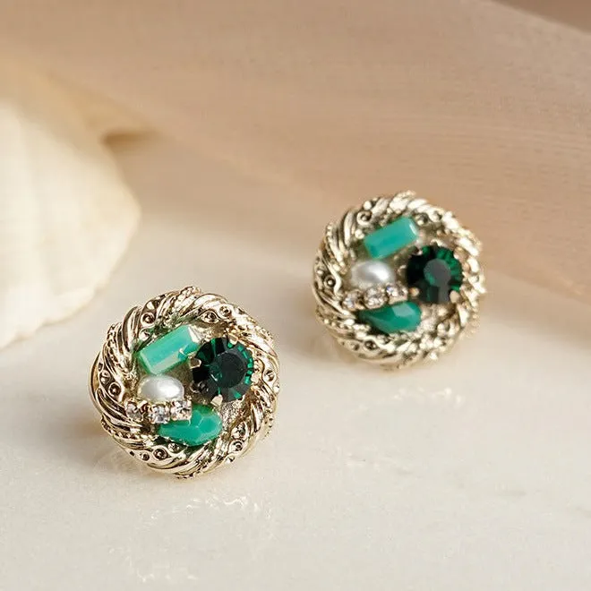Just Lil Things  Green Pin Earrings jlt11540