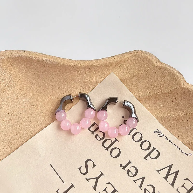 Just Lil Things Pink  Hoop Earrings jlt11564