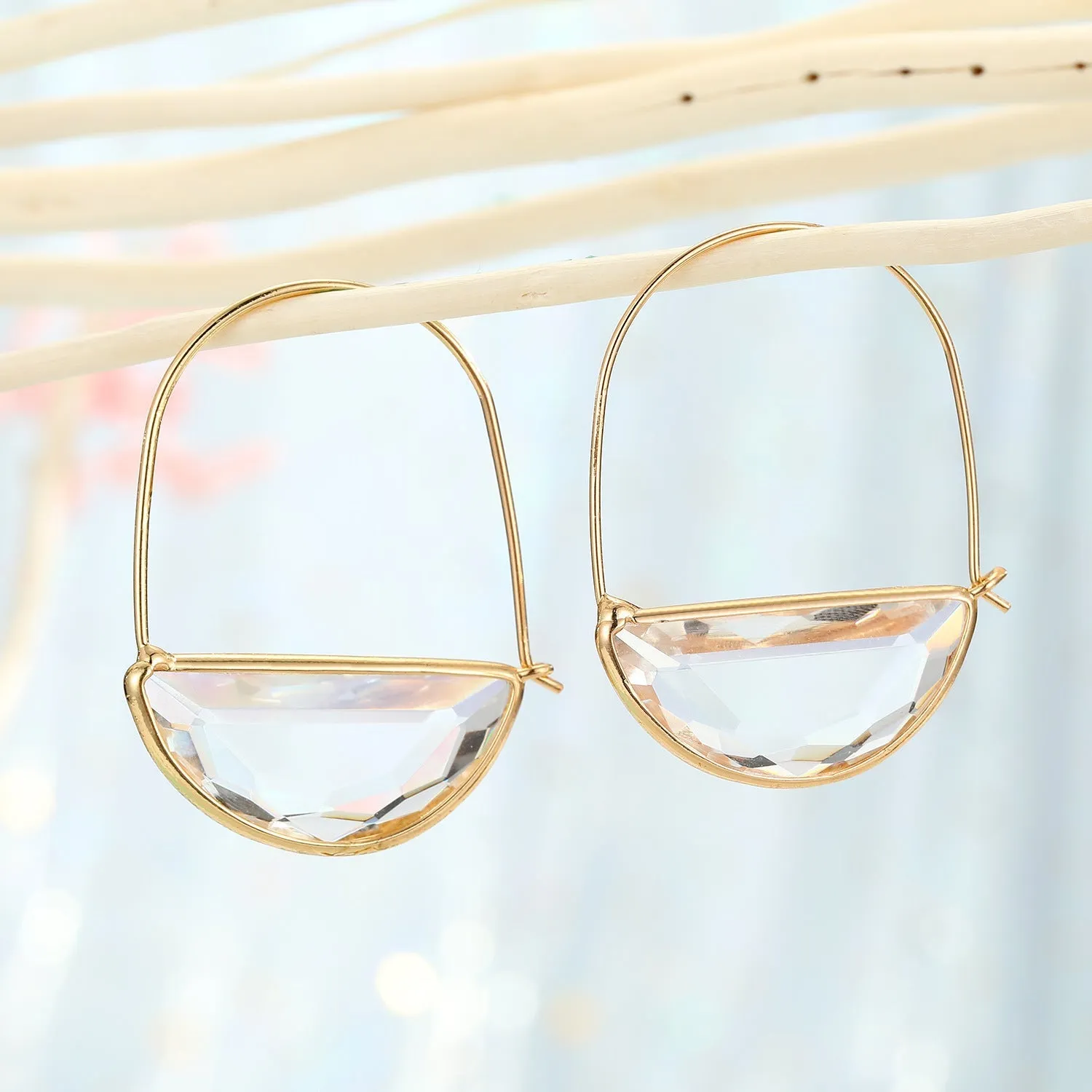 Just Lil Things White Hoop Earrings jlt11613