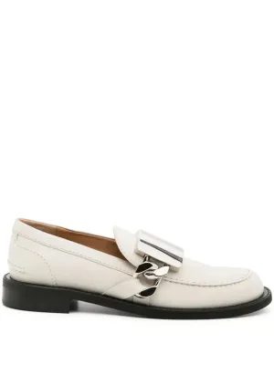 JW Anderson Gourmet plaque-detail leather loafers