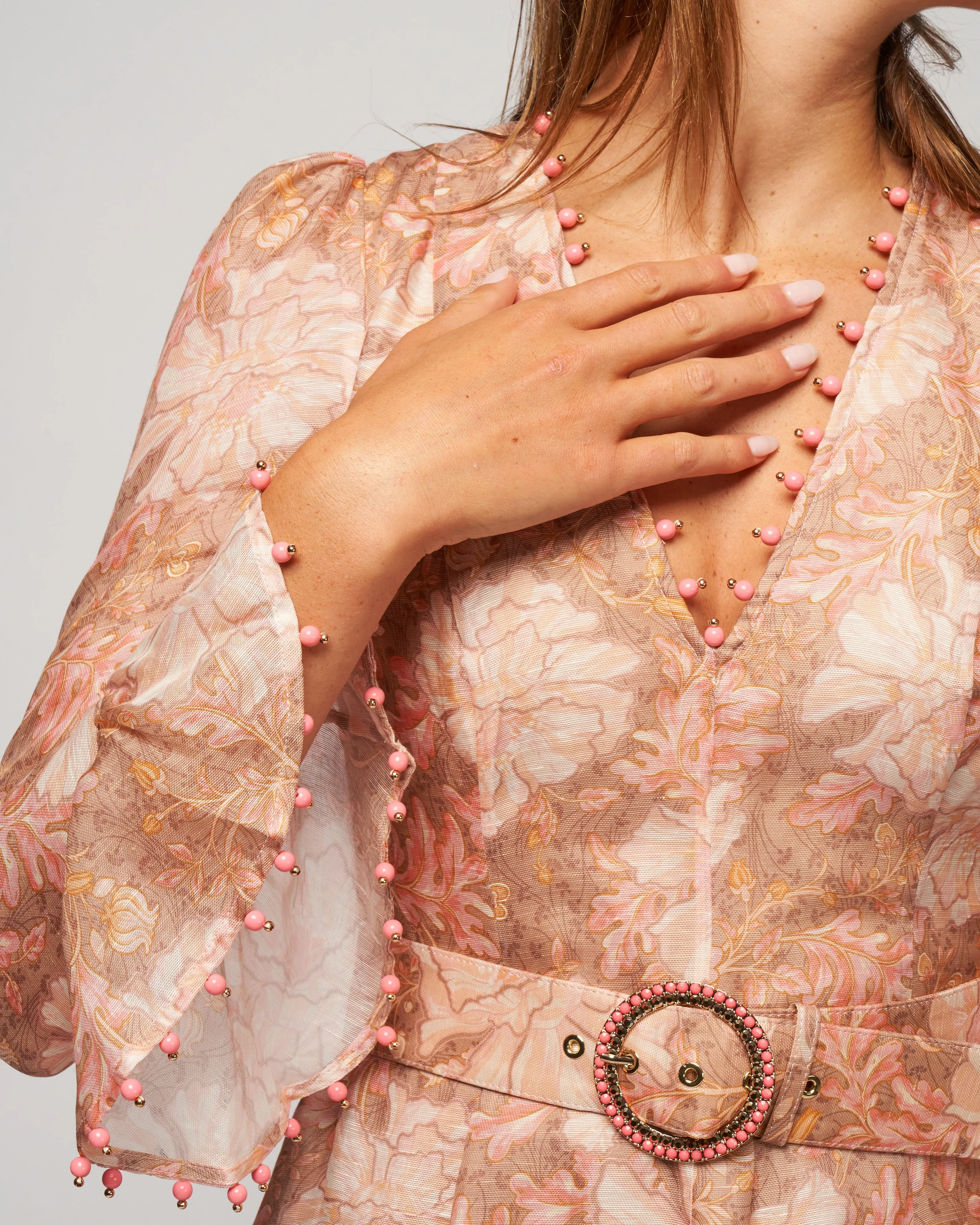 kaleidoscope midi dress - pink floral