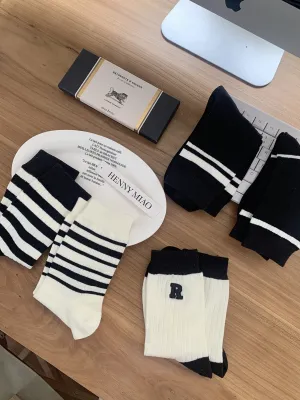 Korean High-Quality HENNY MIAO Gift Box Socks (5 Pairs)