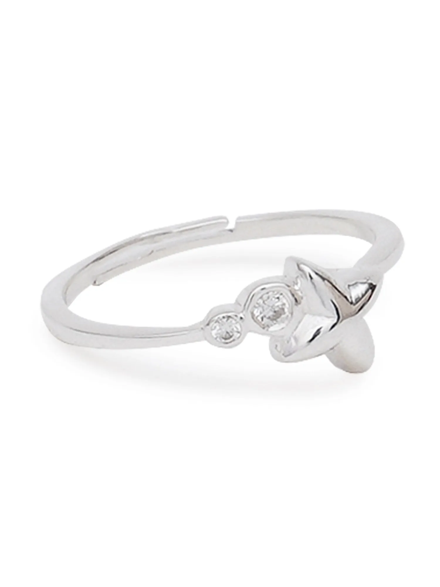 KUNUZ 925 Sterling Silver Star Shape Adjustable Ring for Women