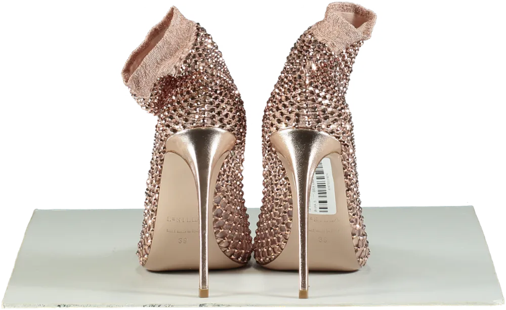 La Silla Pink Crystal Embellished Pointed Toe Pumps UK 6 EU 39 👠