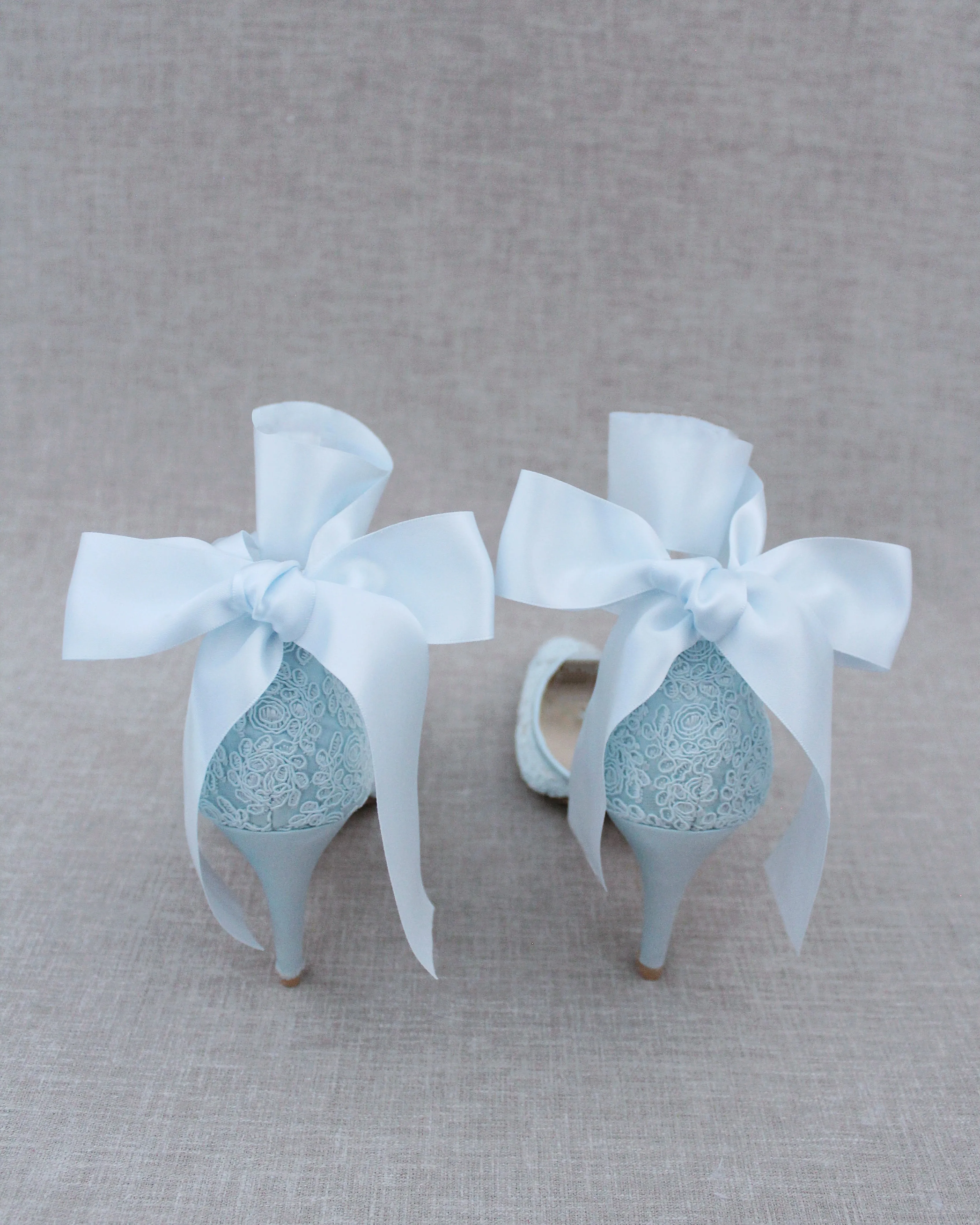 Lace Heels with Ankle Tie For Brides