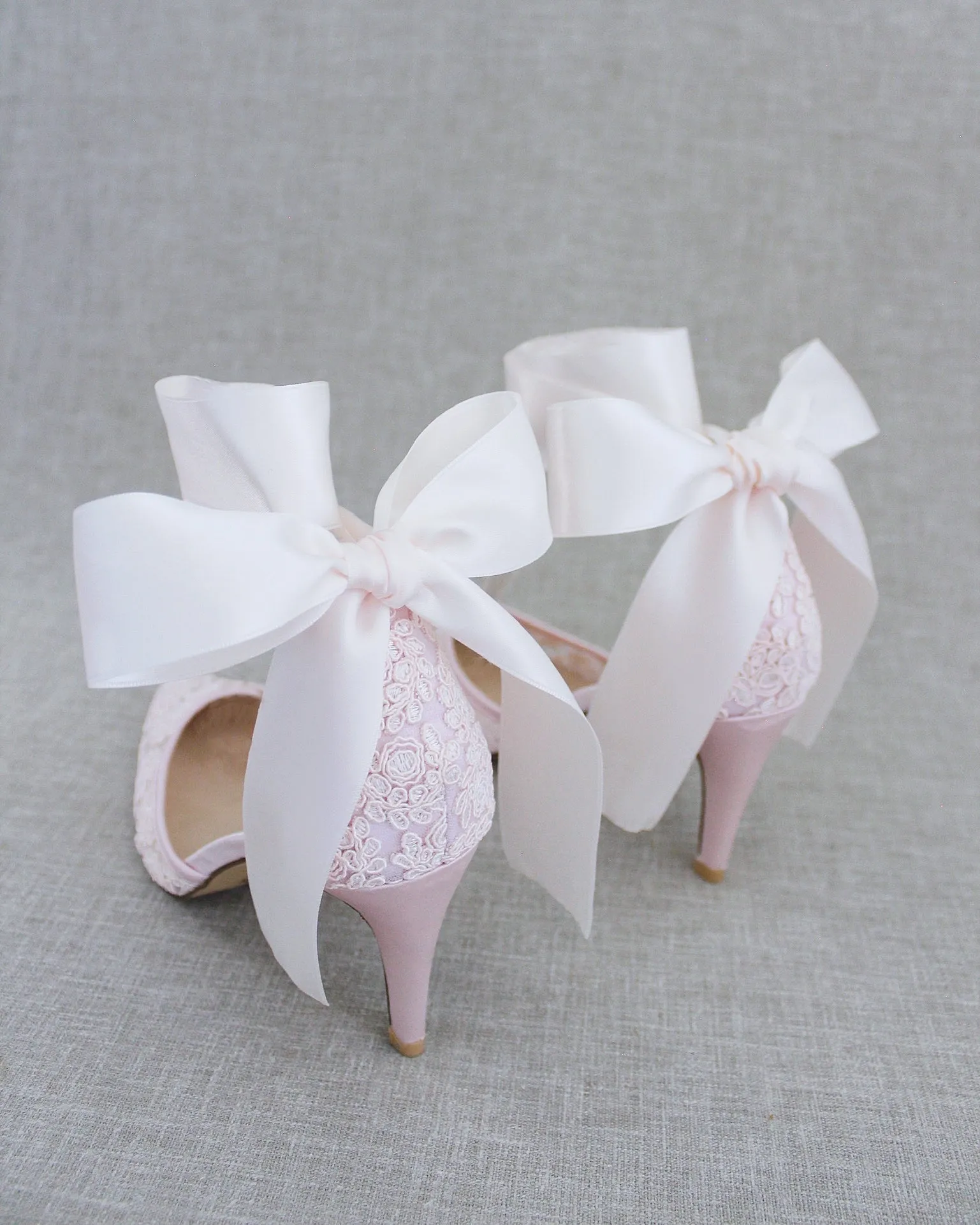 Lace Heels with Ankle Tie For Brides