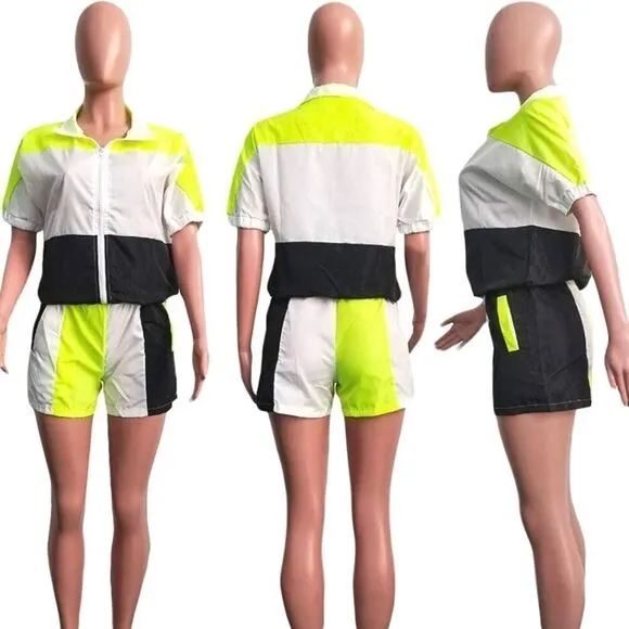 Ladies Color Block Two-piece Set sz Large