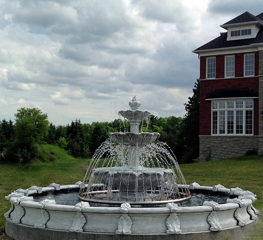 Large 3 Tier Leaf Fountain with Large Basin