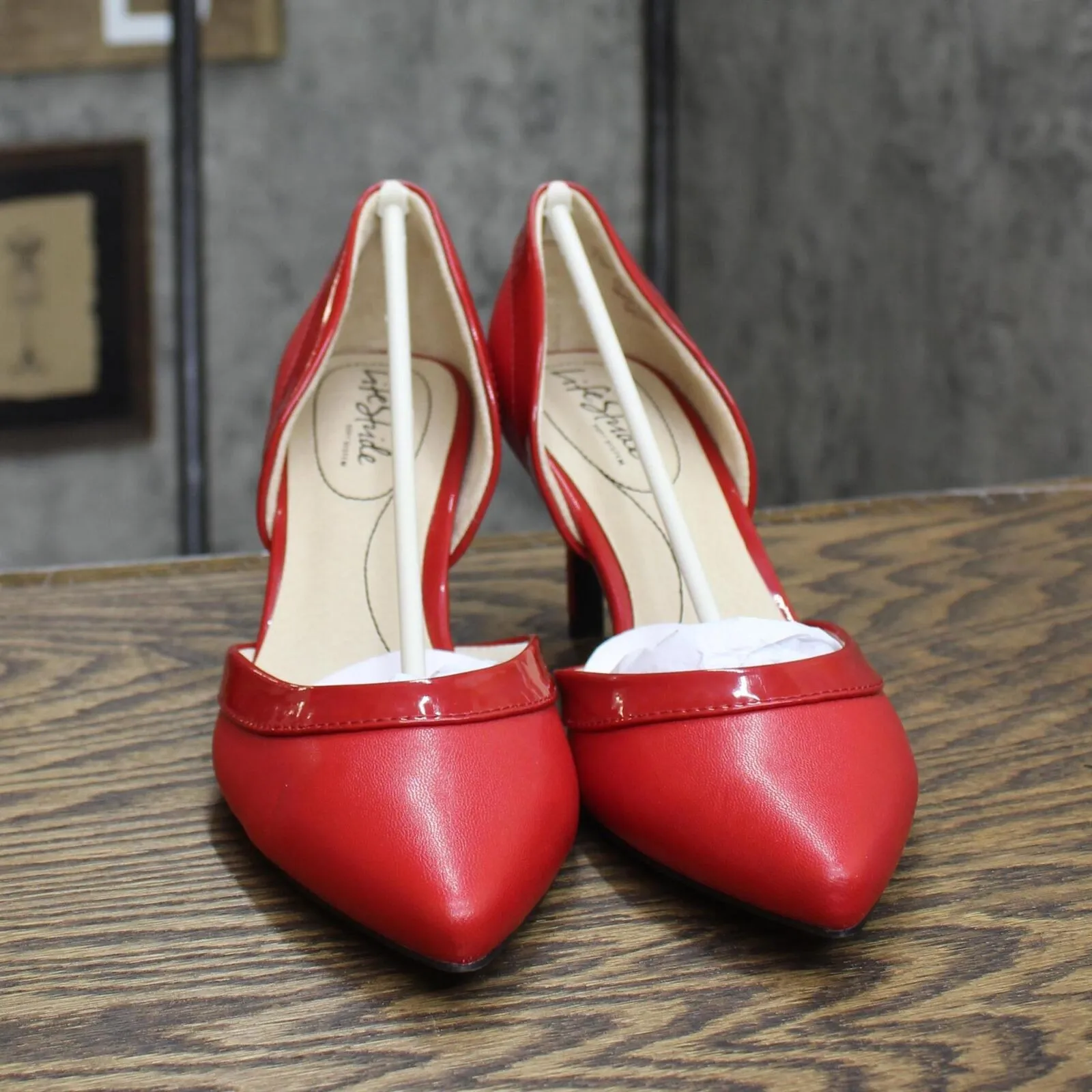Lifestride Women's SALDANA Heels Shoe F4444S1 Fire Red 7.5M