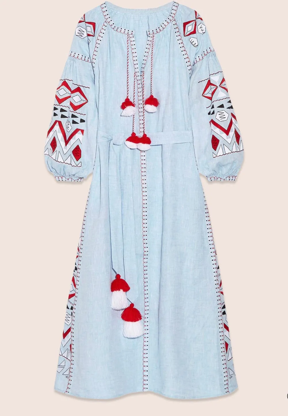 Light blue embroidered dress