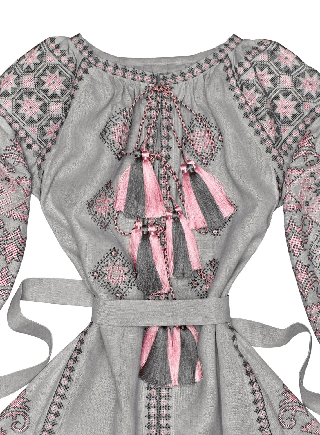 Light gray Kaftan in Bohemian style