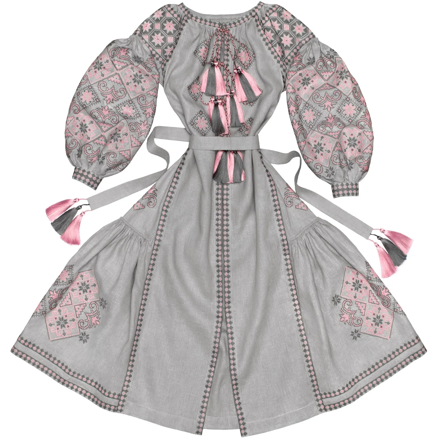 Light gray Kaftan in Bohemian style