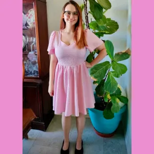 Light pink short sleeve dress