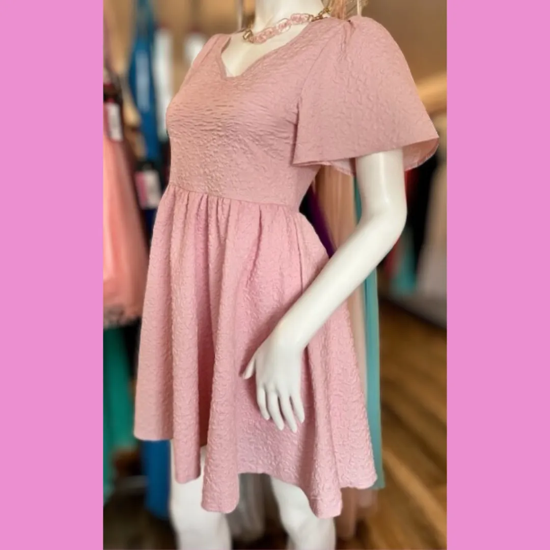 Light pink short sleeve dress