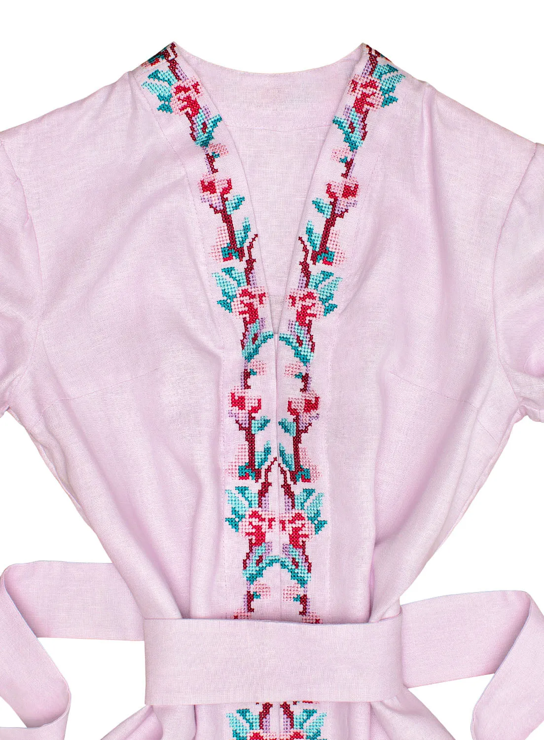 Light purple Kaftan with embroidered swallows