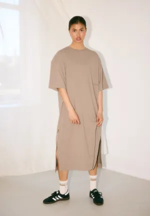 Light Sweat Tee dress - warm grey