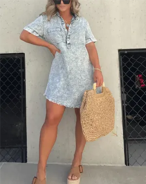 Linda - Denim Shirt Dress