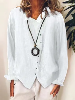 Linen Belle™ | Women's Casual Long Shirt | Cotton-Linen Blend, Breathable Fabric & Relaxed Fit
