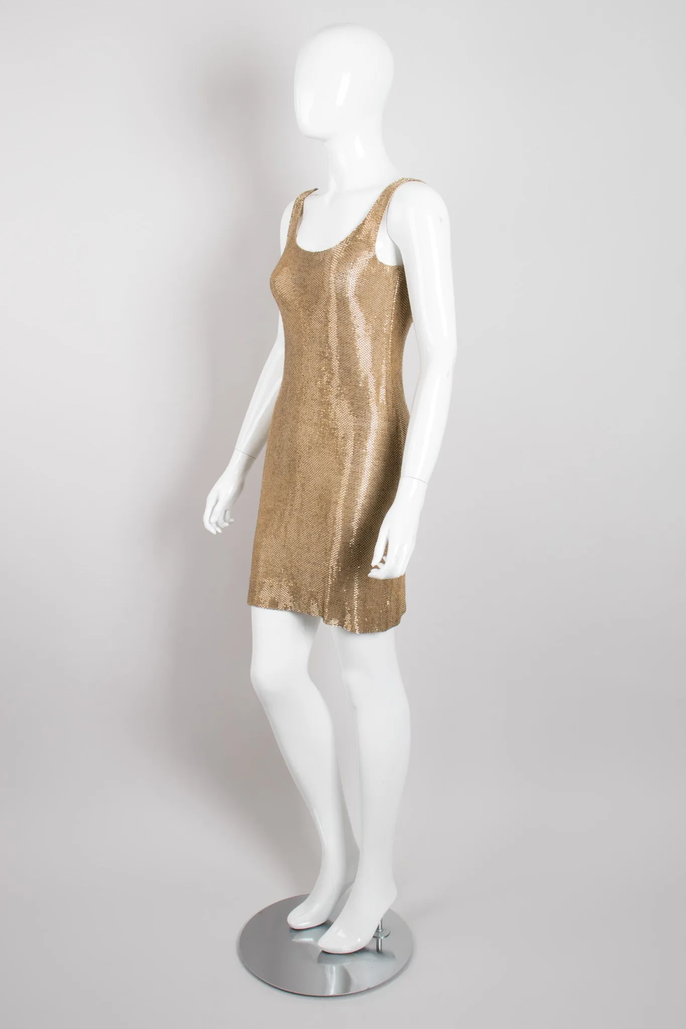 Liquid Gold Beaded Cocktail Dress