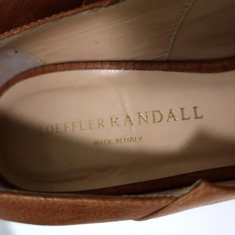 Loeffler Randall Pumps Irina Brown Leather Size 7.5 Pointed Toe Heels