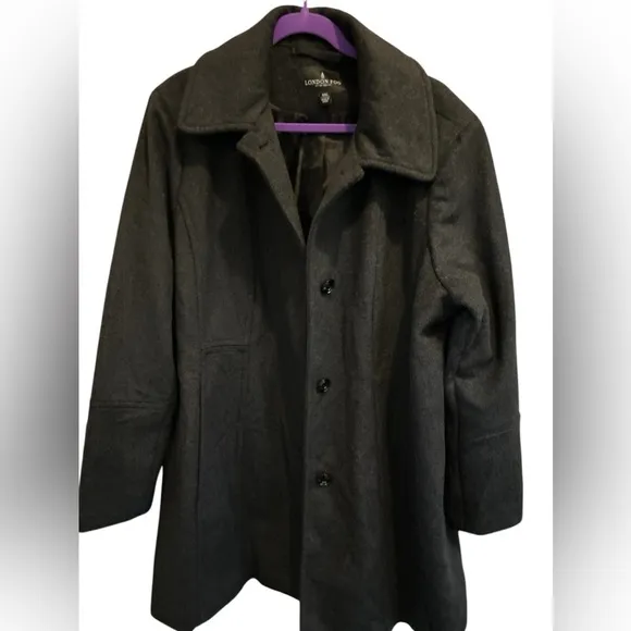 London‎ Fog Women's Wool Blend Overcoat gray Size 2X Winter Casual Formal