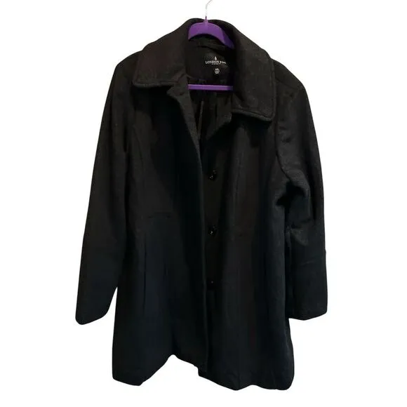 London‎ Fog Women's Wool Blend Overcoat gray Size 2X Winter Casual Formal