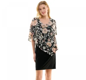 Luxology Women's Asymmetrical Poncho & Mini Sheath Dress Set G104895K67